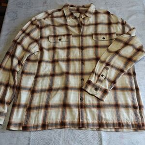 Men's  Mutual Weave Midweight Beige Shadow Shirt Jacket Size XL NWT